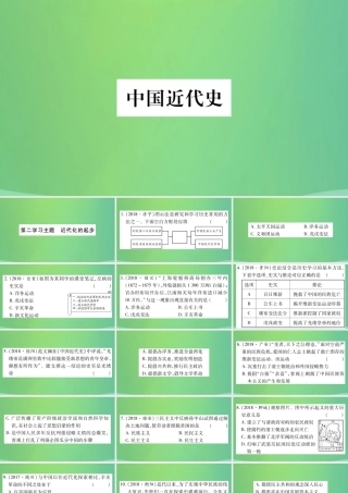 中考历史复习 第一篇 教材系统复习 2 中国近代史 第二学习主题 近代化的起步习题课件