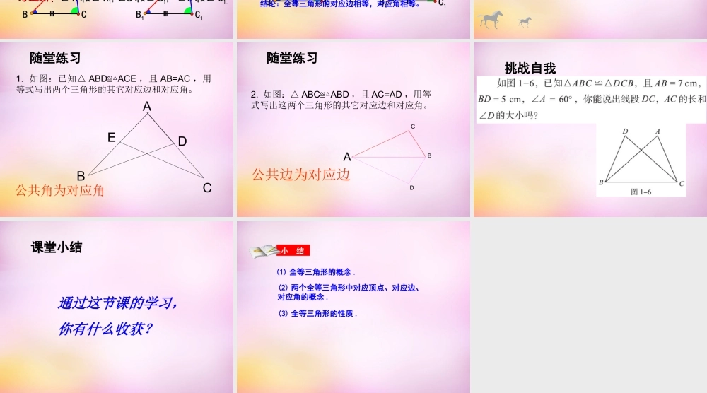 八年级数学上册 1.1 全等三角形课件 (新版)青岛版 课件