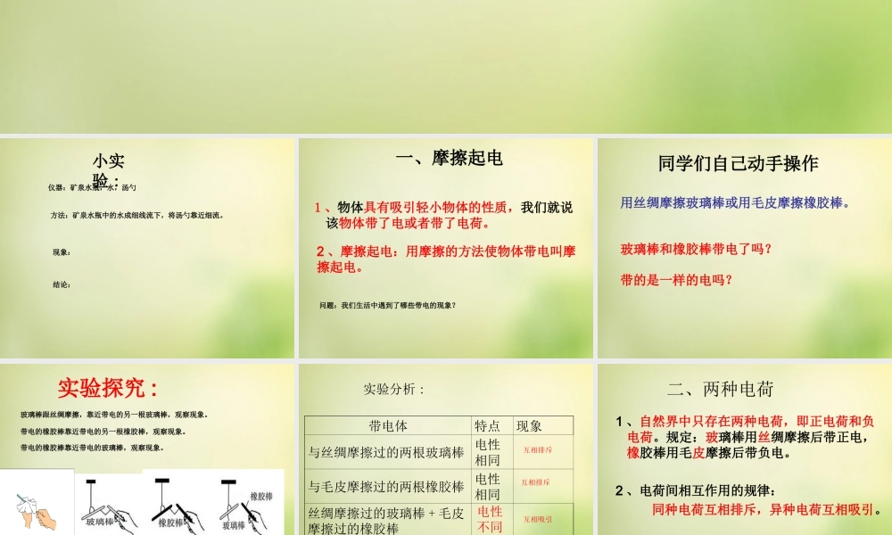 九年级物理全册 151 两种电荷课件 (新版)新人教版 课件