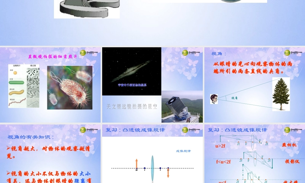 八年级物理上册 显微镜与望远镜课件 新人教版 课件