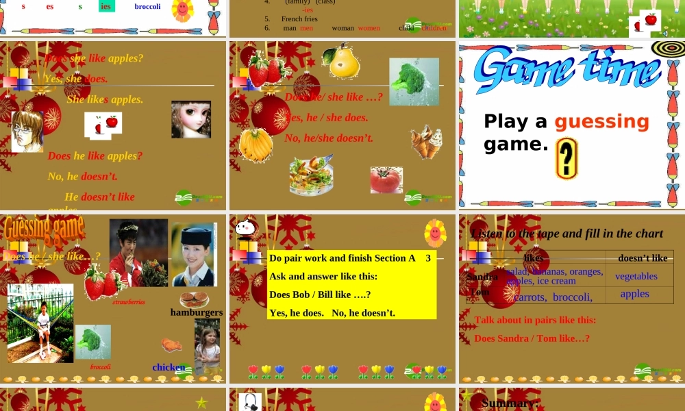 七年级英语上册 unit6 Do you like bananans period two课件 人教新目标版 课件