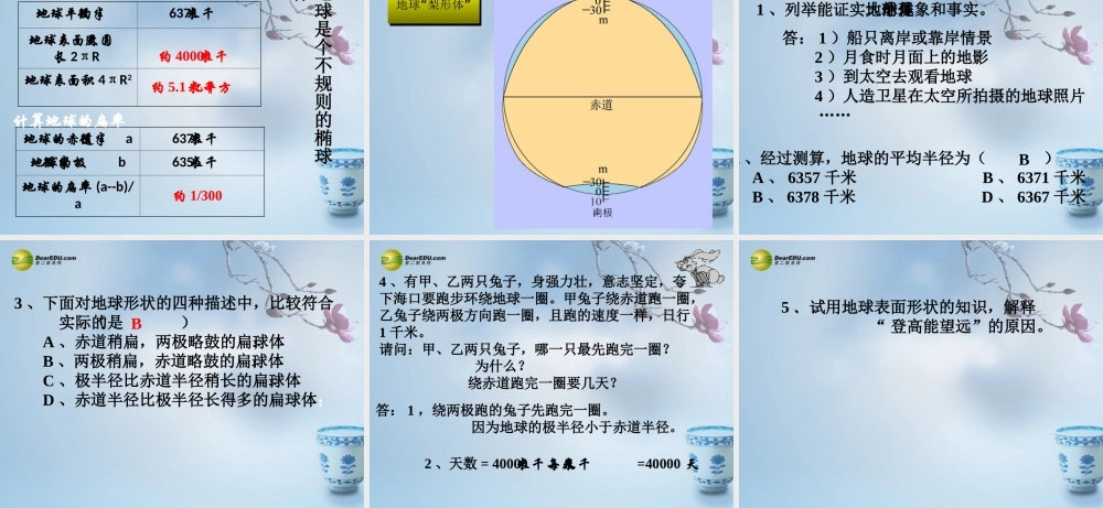 七年级科学上册 3.1 地球的形状和大小课件 华东师大版 课件