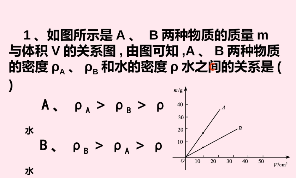 八年级物理全册 第五章 质量与密度 第三节 科学探究：物质的密度 物质的密度习题素材(新版)沪科版 素材