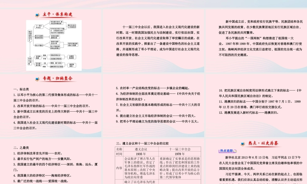 八年级历史下册 阶段专题复习 第三 四单元课件 岳麓版 课件