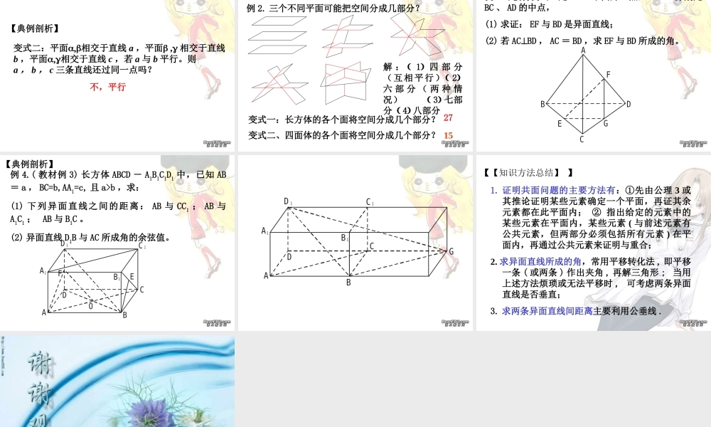 平面 空间两条直线高考数学第一轮复习课件 人教版 课件