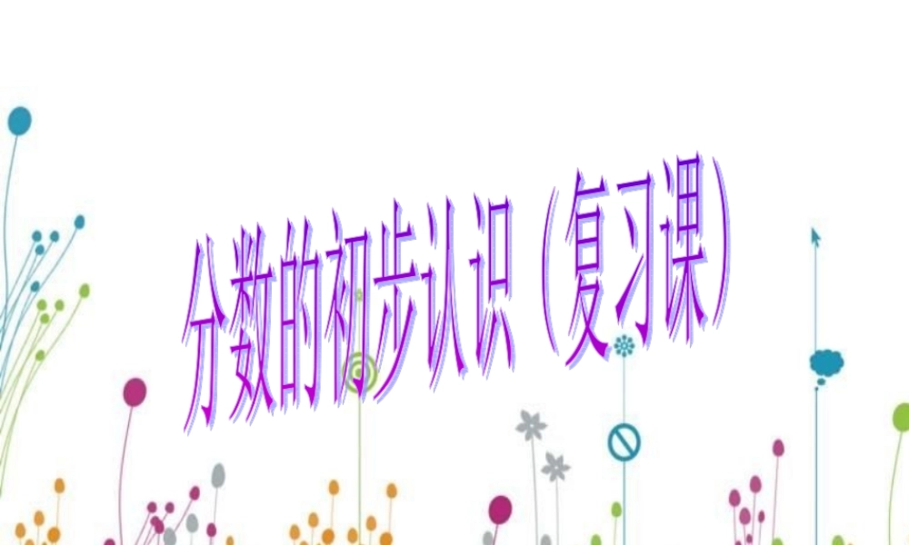 分数的初步认识复习课