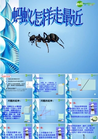 八年级数学上册 3.蚂蚁怎样走最近课件 北师大版 课件