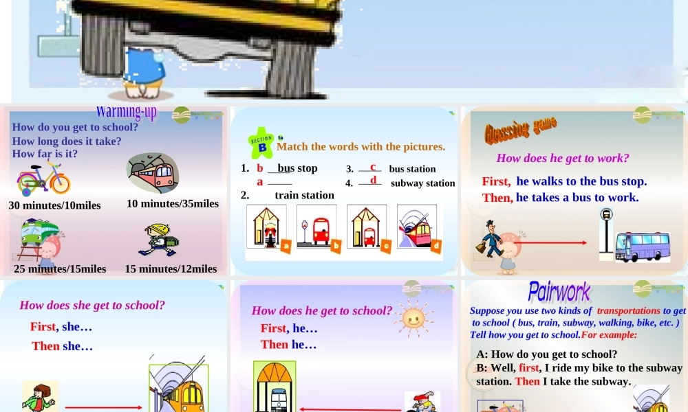 八年级英语上册 Unit 4 How do you get to school Period 3课件 人教新目标版 课件