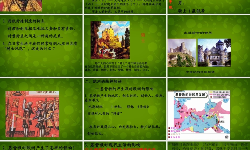 中学八年级历史下册 第四单元 第西欧的基督教文明课件 北师大版 课件