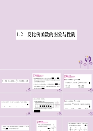 九年级数学上册 第1章 反比例函数 12 反比例函数的图象与性质 第1课时 作业课件 (新版)湘教版 课件