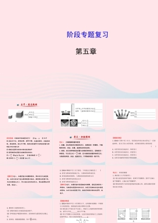 八年级物理全册 第五章 质量与密度阶段专题复习课件 (新版)沪科版 课件