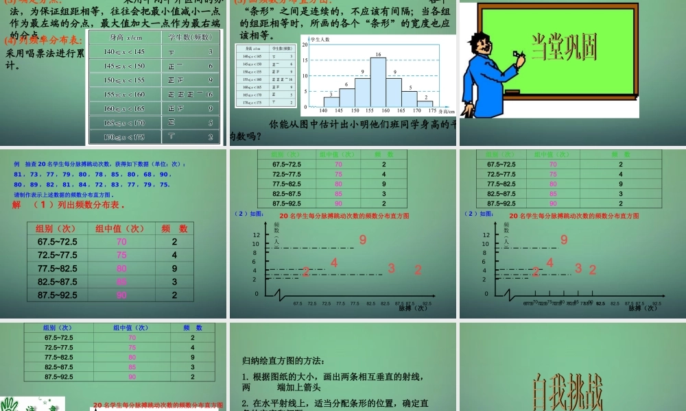 七年级数学下册 6.5 频数直方图课件 (新版)浙教版 课件