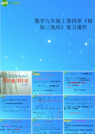 九年级数学上册 第四章(相似三角形)复习课件 浙教版 课件