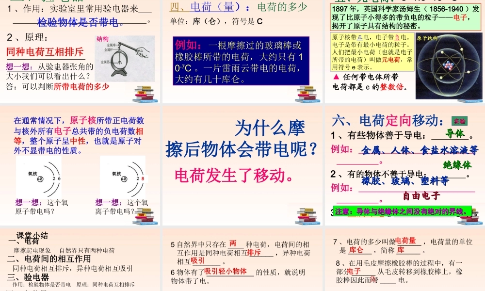 八年级物理上册 第五章电荷及其应用课件 人教新课标版 课件