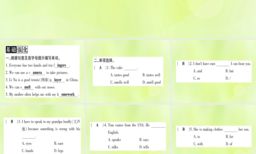 七年级英语上册 Unit 3 Body Parts and Feelings Lesson 13 Body Parts课件 (新版)冀教版 课件