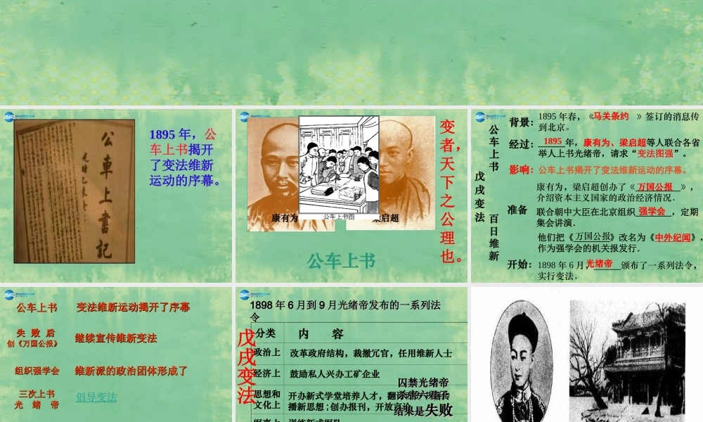 中学七年级历史上册 第8课 戊戌变法课件1 鲁教版五四制 课件