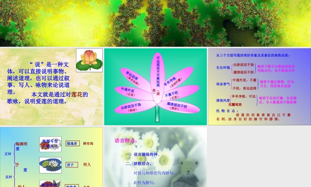北师大版八年级语文下册爱莲说2ppt 课件