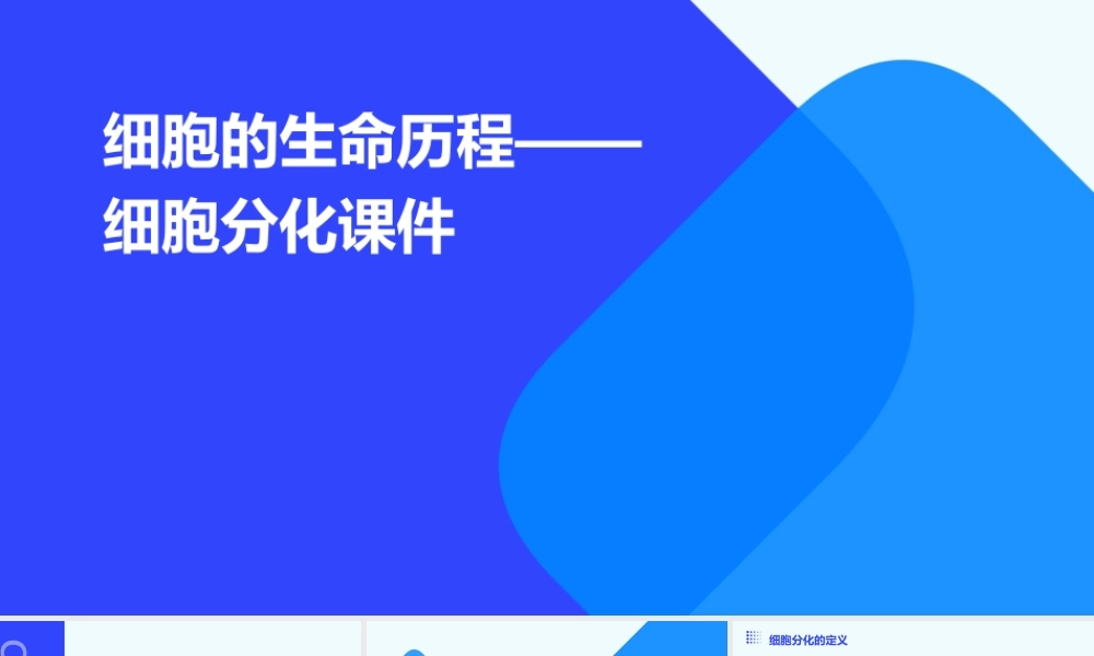 细胞的生命历程——细胞分化课件