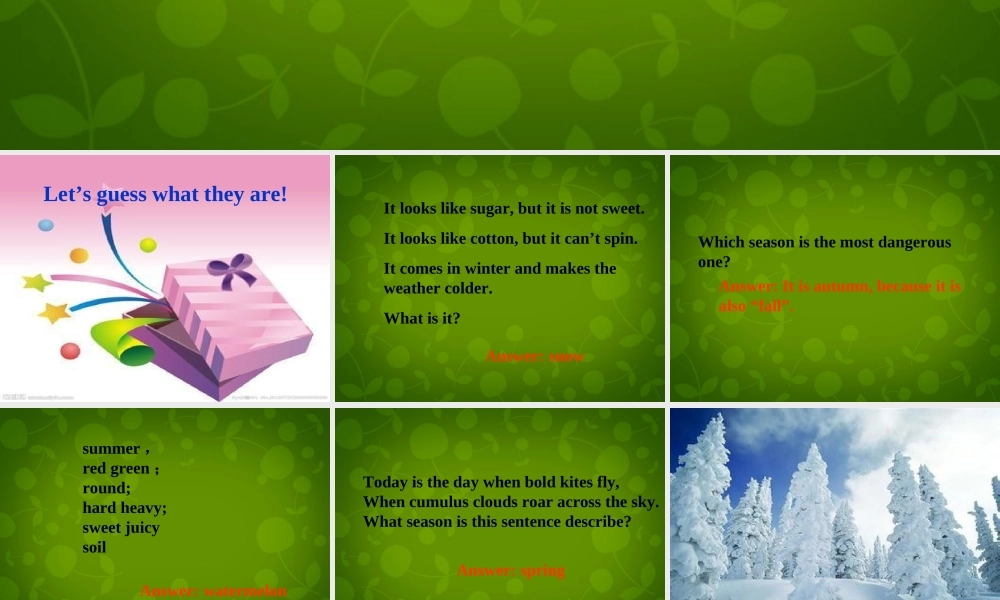 八年级英语上册 Unit 7 Seasons知识梳理课件1 (新版)牛津版 课件