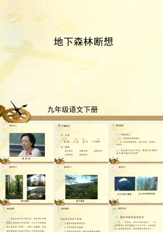 九年级语文下册 第11课地下森林断想1课件 人教新课标版 课件