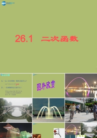 九年级数学下册 261 二次函数课件1 (新版)华东师大版 课件