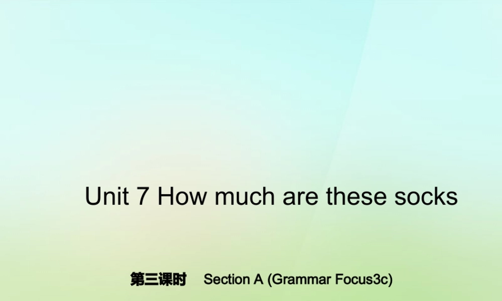 七年级英语上册 Unit 7 How much are these socks？(第三课时)Section A(Grammar Focus 3c)课件 (新版)人教新目标版 课件