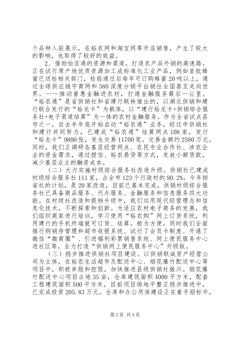 市供销社年度工作总结及工作计划_第2页