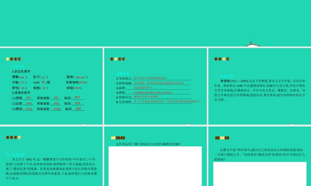 八年级语文上册 第五单元 二十三 幽径悲剧课件 苏教版 课件