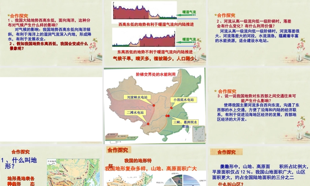 八年级地理上册 2.1 地形地势特征(第1课时)课件 (新版)商务星球版 课件
