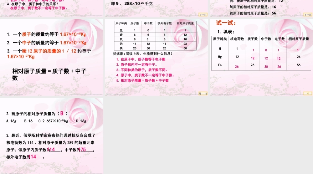 课题2原子的结构（1）