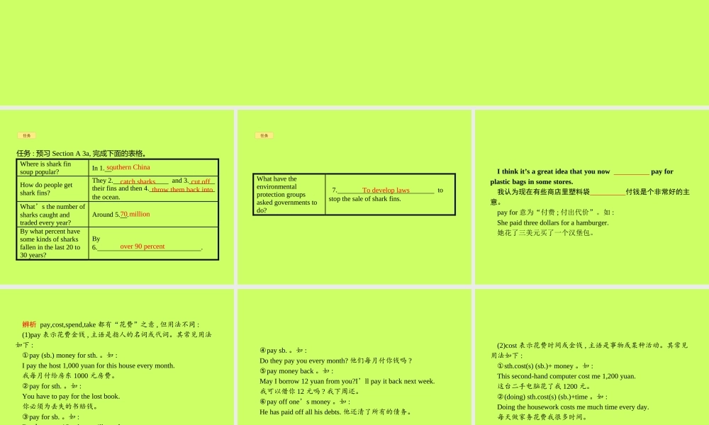 九年级英语全册 Unit 13 We re trying to save the earth Section A(3a 4c)课件 (新版)人教新目标版 课件