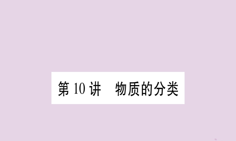 中考化学复习 第一部分 基础知识 第二单元 化学基本概念和原理 第10讲 物质的分类(精讲)课件