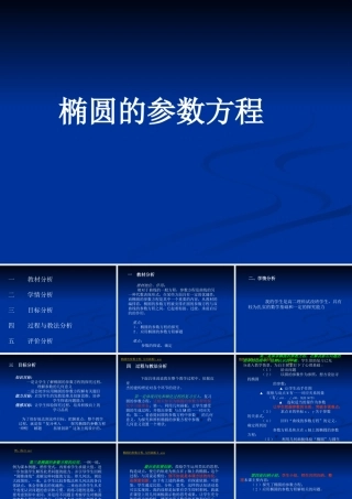 数学人教选修4-4(A)椭圆的参数方程 ppt 课件