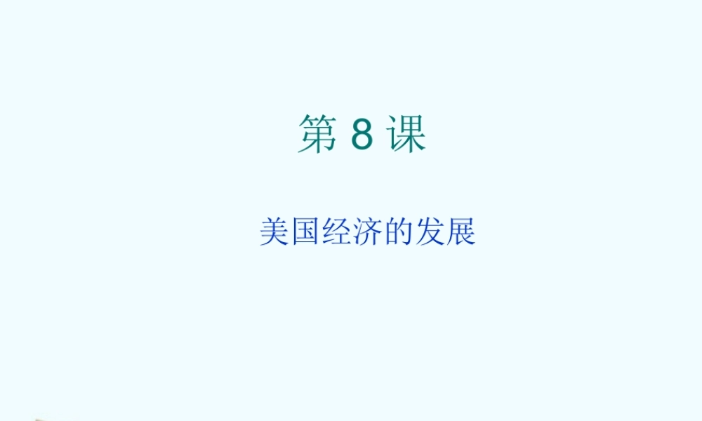 九年级历史下册 第八课美国经济的发展课件 人教新课标版 课件