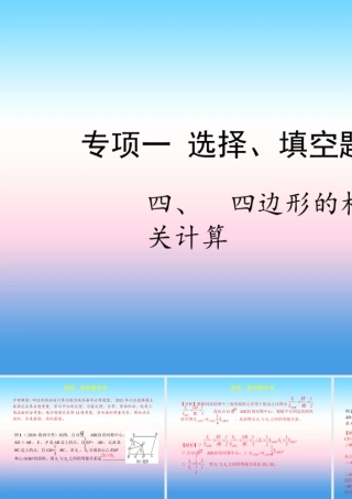 中考数学复习 专项一 选择、填空题专项 四、四边形的相关计算课件