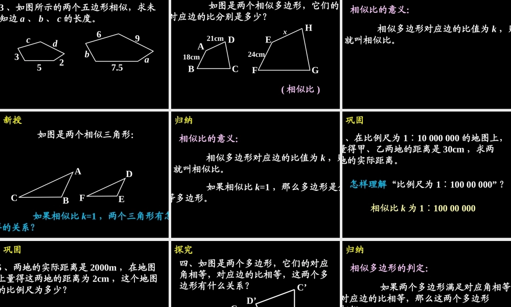 九年级数学271  图形的相似2课件