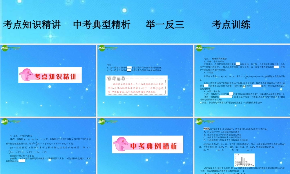 中考数学复习 第36讲 数据的收集、整理与描述课件