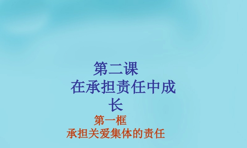 九年级政治全册 21 承担关爱集体的责任课件 新人教版 课件