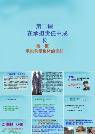 九年级政治全册 21 承担关爱集体的责任课件 新人教版 课件