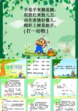 猴子种果树的课件