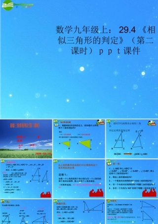 九年级数学上册 294(相似三角形的判定)(第二课时)课件 冀教版 课件