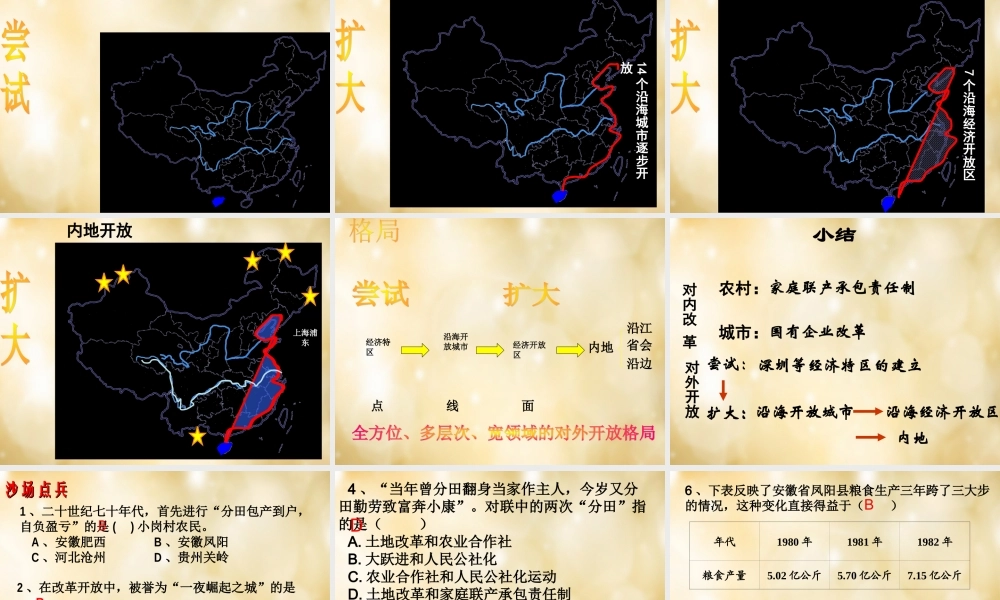 八年级历史下册 第8课 改革开放课件 中华书局版 课件