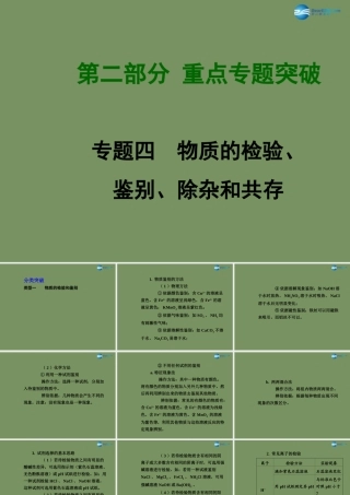 中考化学 专题复习四 物质的检验、鉴别、除杂和共存课件