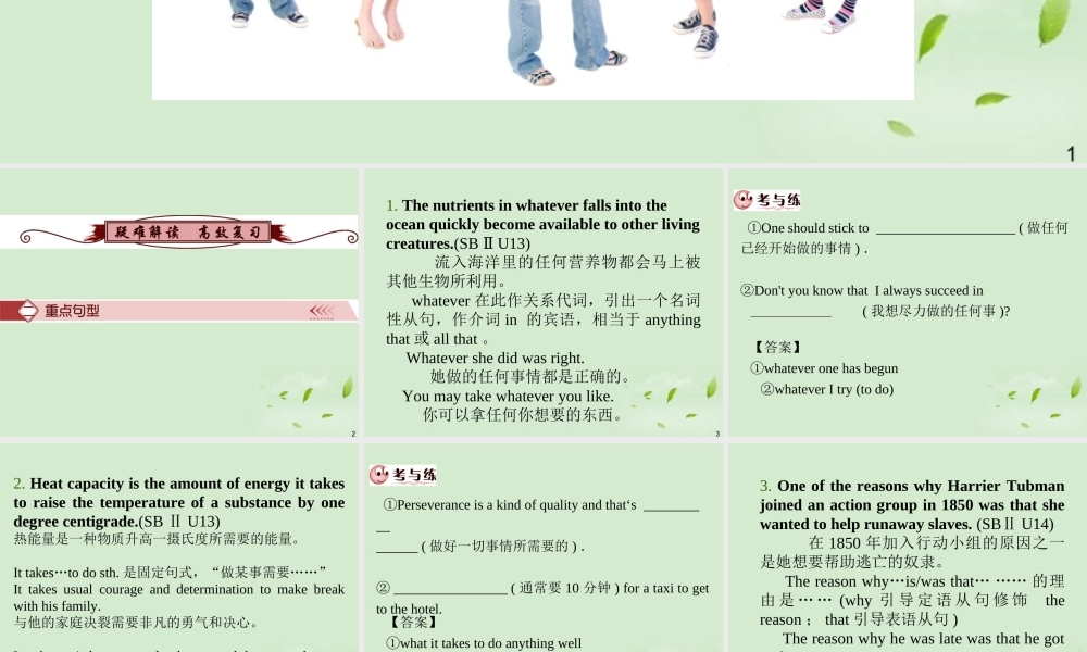 广西省高考英语轮一轮复习 Chapter18 SBⅡ Units 13～141课件