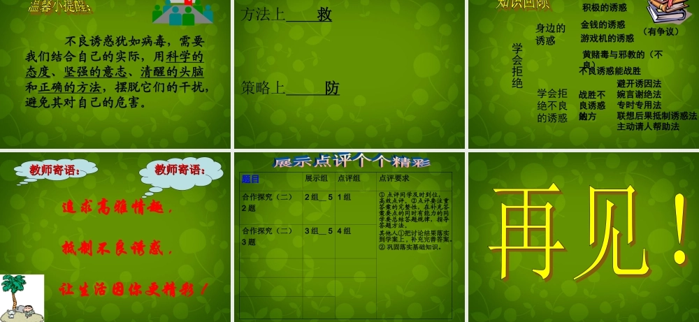 中学七年级政治上册(8.2 对不良诱惑说不)课件 新人教版 课件
