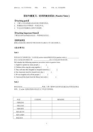 英语语法：被动语态