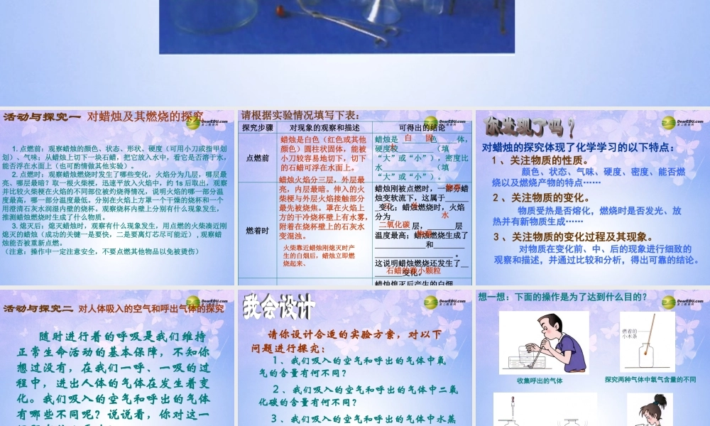中学九年级化学上册 1.2 化学是一门以实验为基础的科学课件 新人教版 课件