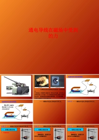 高中物理选修3-1课件：第三章第四节《通电导线在磁场中受到的力》