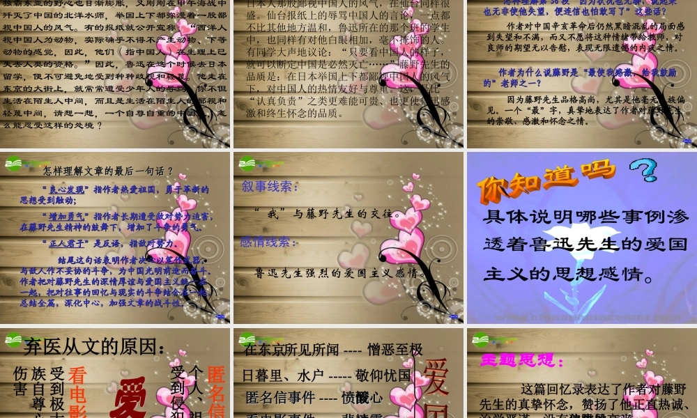 八年级语文下册 (藤野先生)课堂课件 人教新课标版 课件