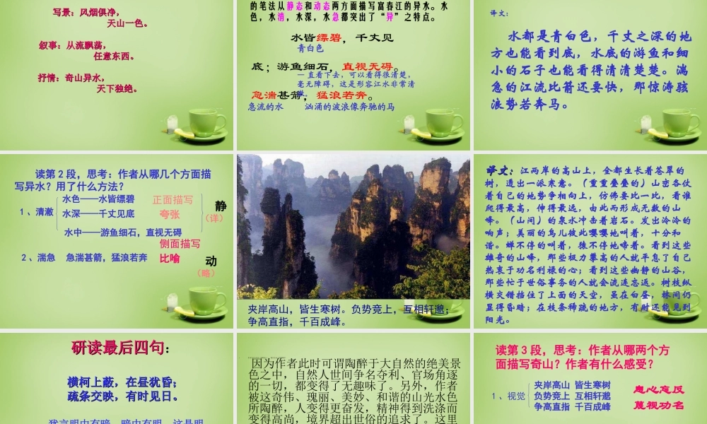 八年级语文下册 第21课(与朱元思书)课件 (新版)新人教版 课件